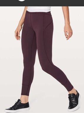 Lululemon In Movement 7/8 Tight - Black Cherry- 4